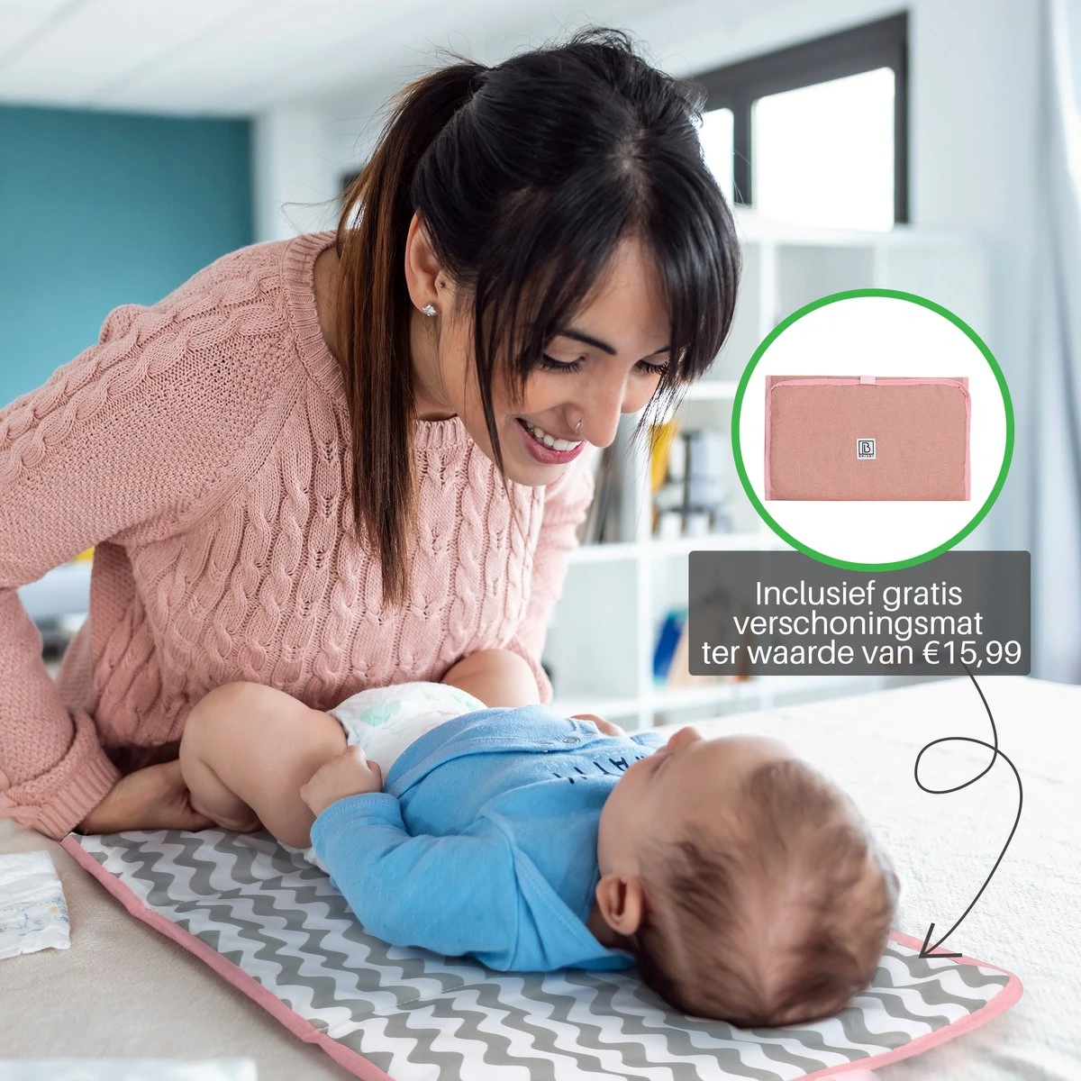 Brisby Slijtvaste Luiertas – Verzorgingstas – Met Buggymontage - Roze - Image 10