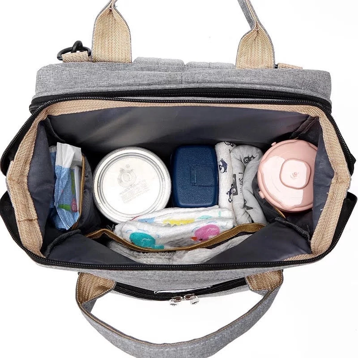 Merkloos Luiertas - Luier- En Verzorgingstas - Baby Rug Tas Met Isoleervak - Kerstcadeau Diaper Backpack Bag - Reis Rugzak Inclusief Buggy En Kinderwagen Haken - Grote Capaciteit - Unisex/Jongens/Meisjes - Zwart - Image 4