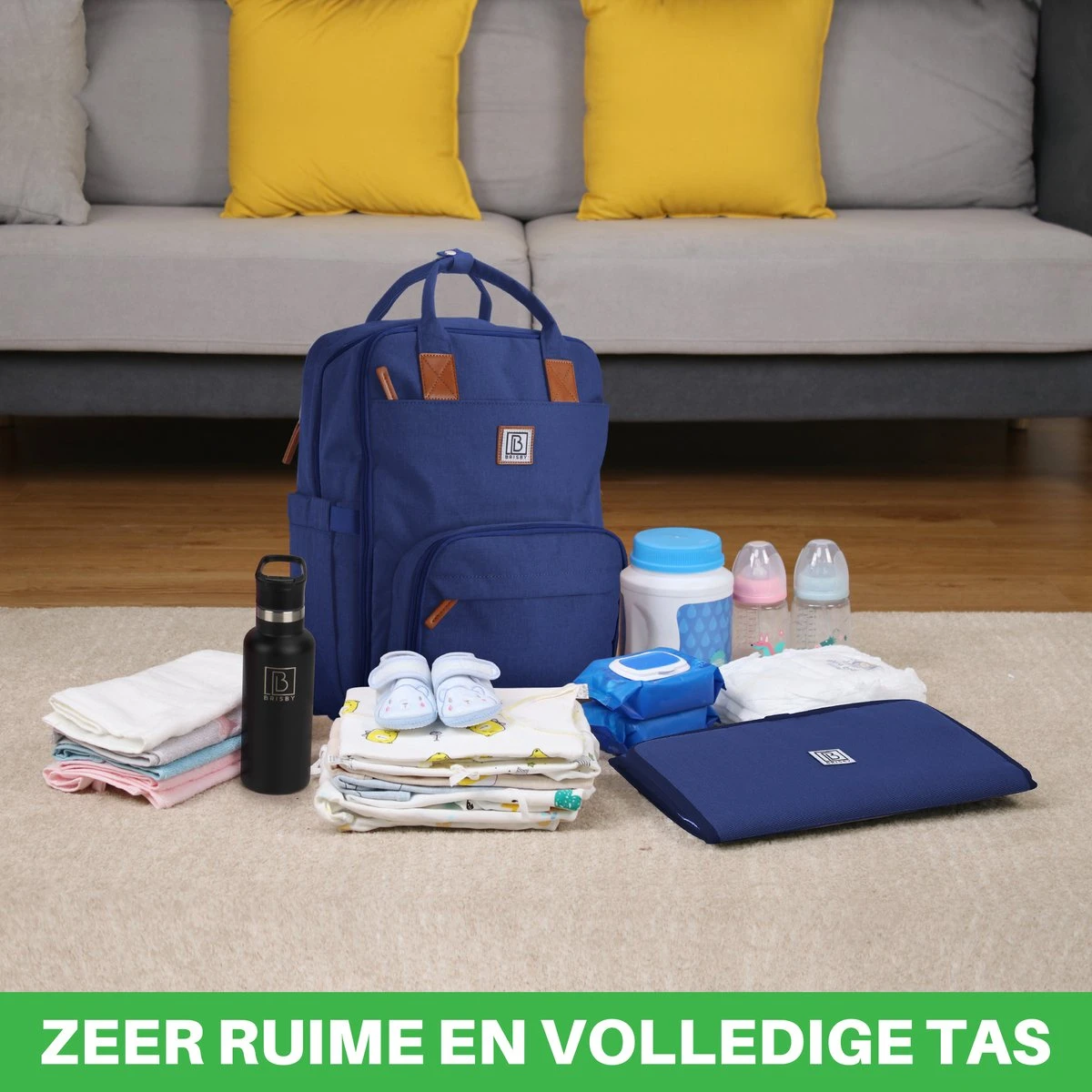 Brisby Slijtvaste Luiertas – Verzorgingstas – Met Buggymontage - Blauw - Image 8