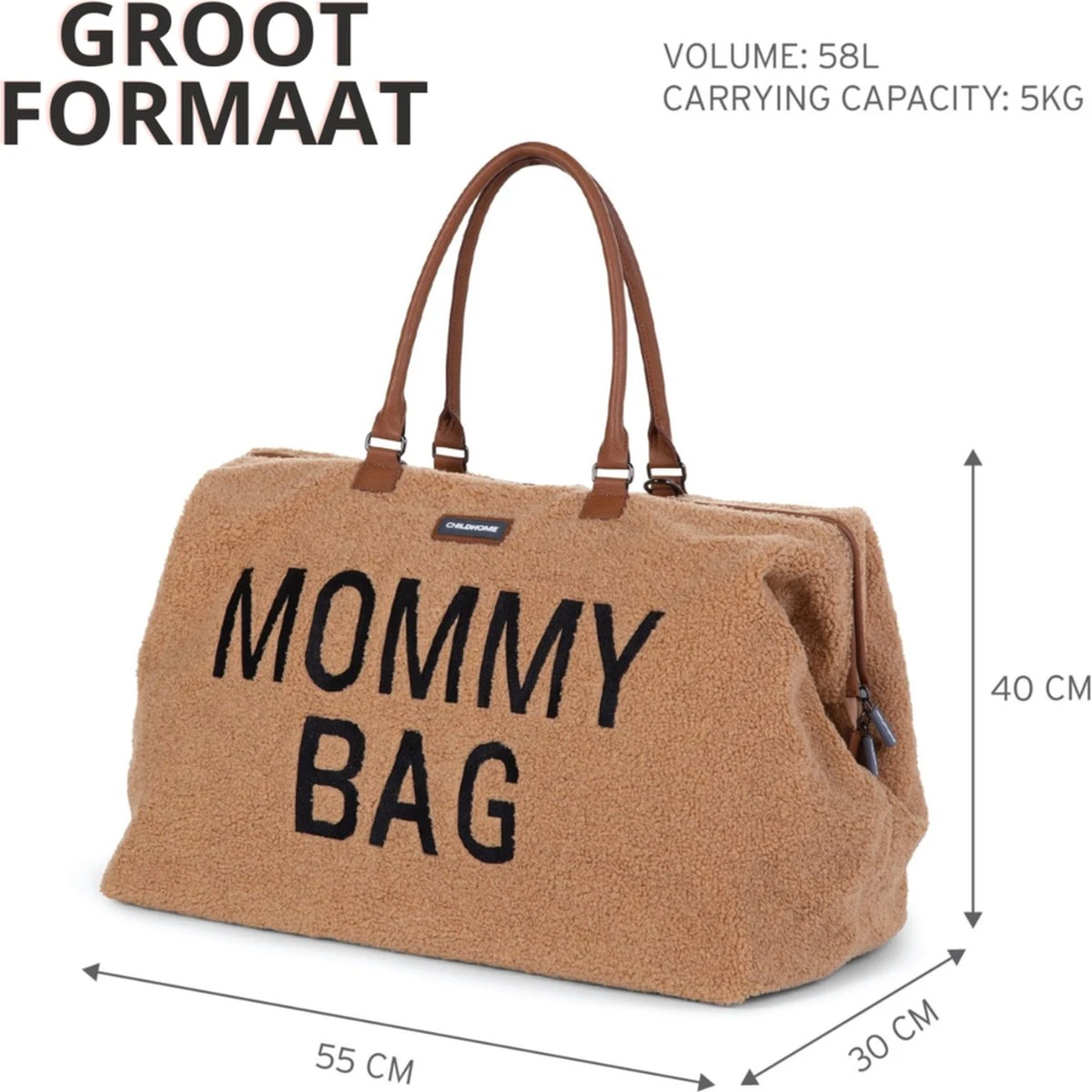 Childhome Mommy Bag Groot - Teddy - Beige - Image 6