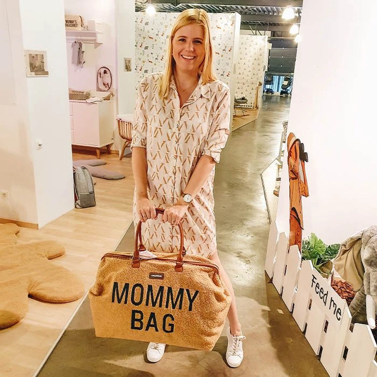 Childhome Mommy Bag Groot - Teddy - Beige - Image 7