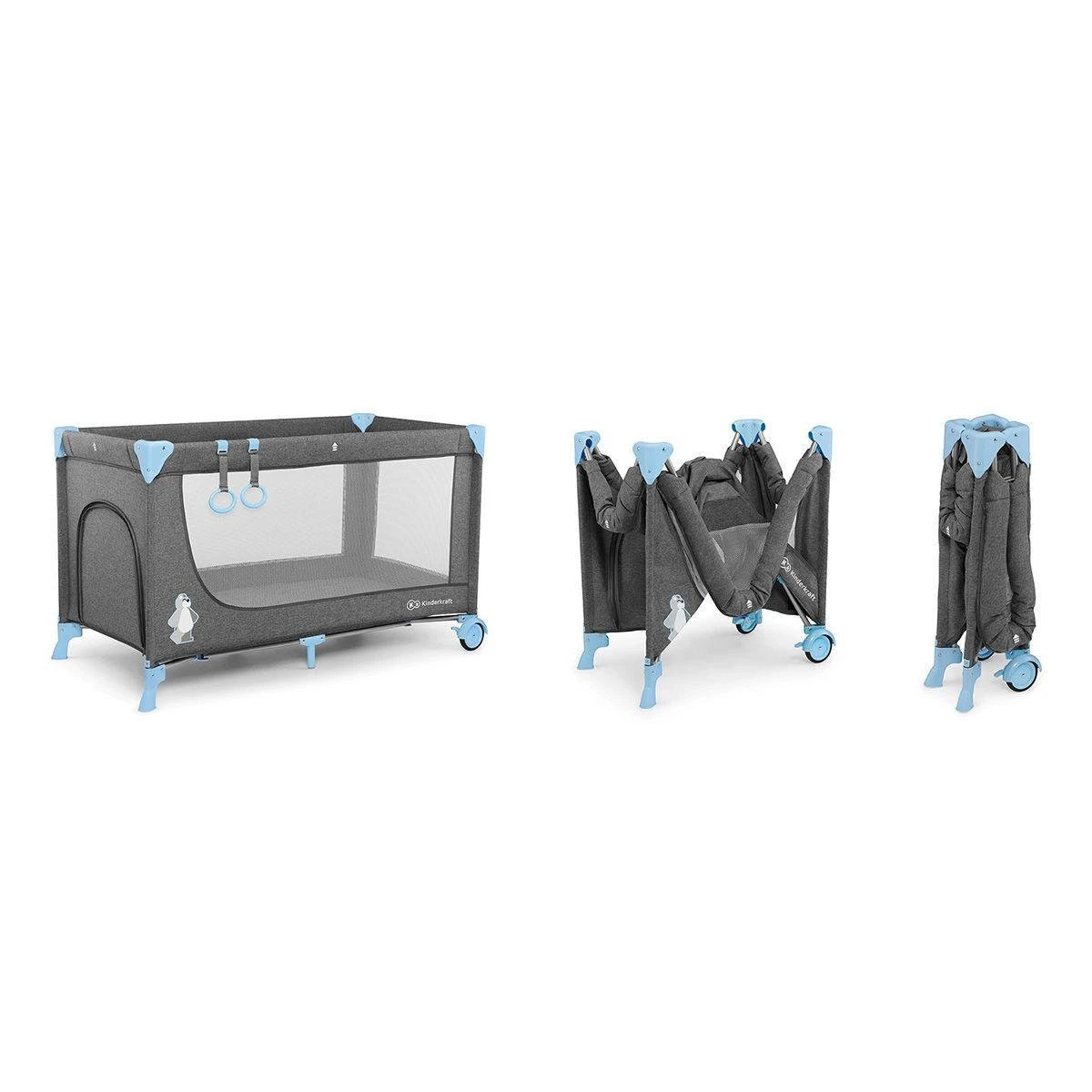 Kinderkraft Joy Luxe - Campingbed Met Schommelfunctie Blauw - Image 2