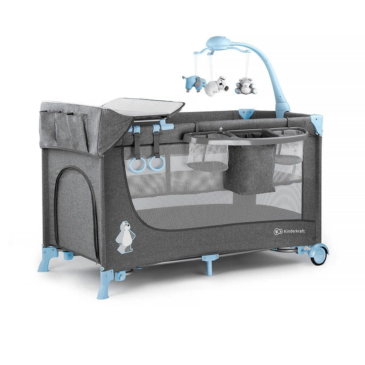 Kinderkraft Joy Luxe - Campingbed Met Schommelfunctie Blauw - Image 3