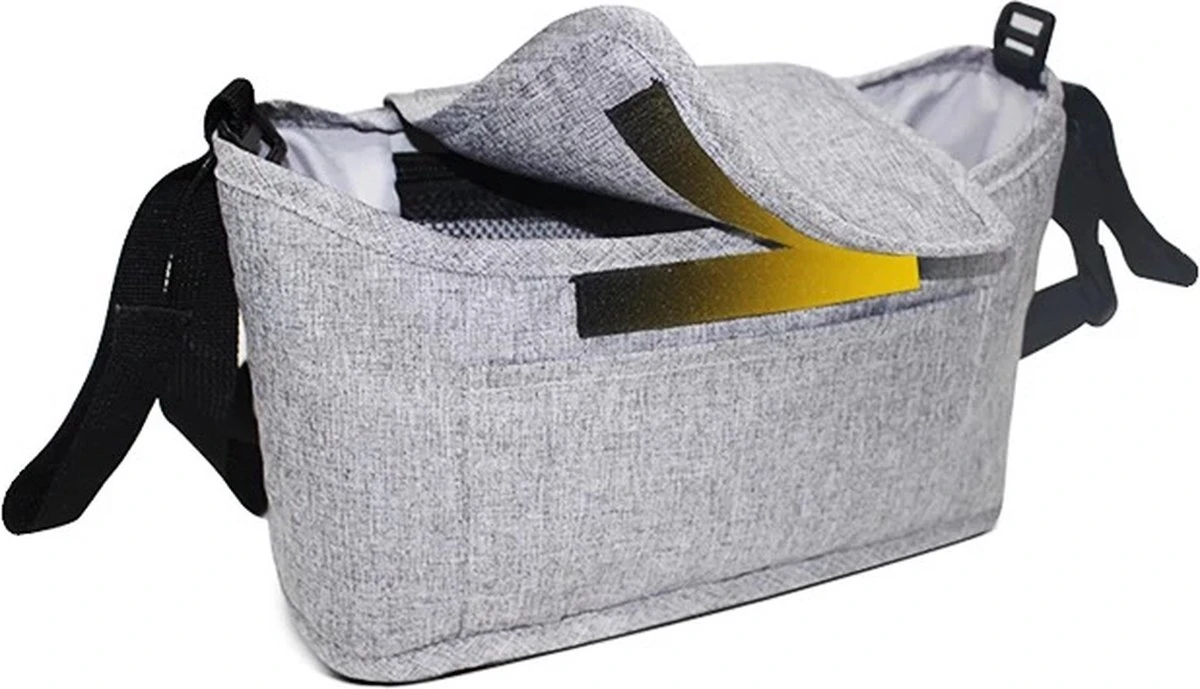 3 In 1 Kinderwagen Tas Universele Wandelwagen | Luiertas Draagtas Reistas Met Fles En Bekerhouder | - Zwart - Image 7