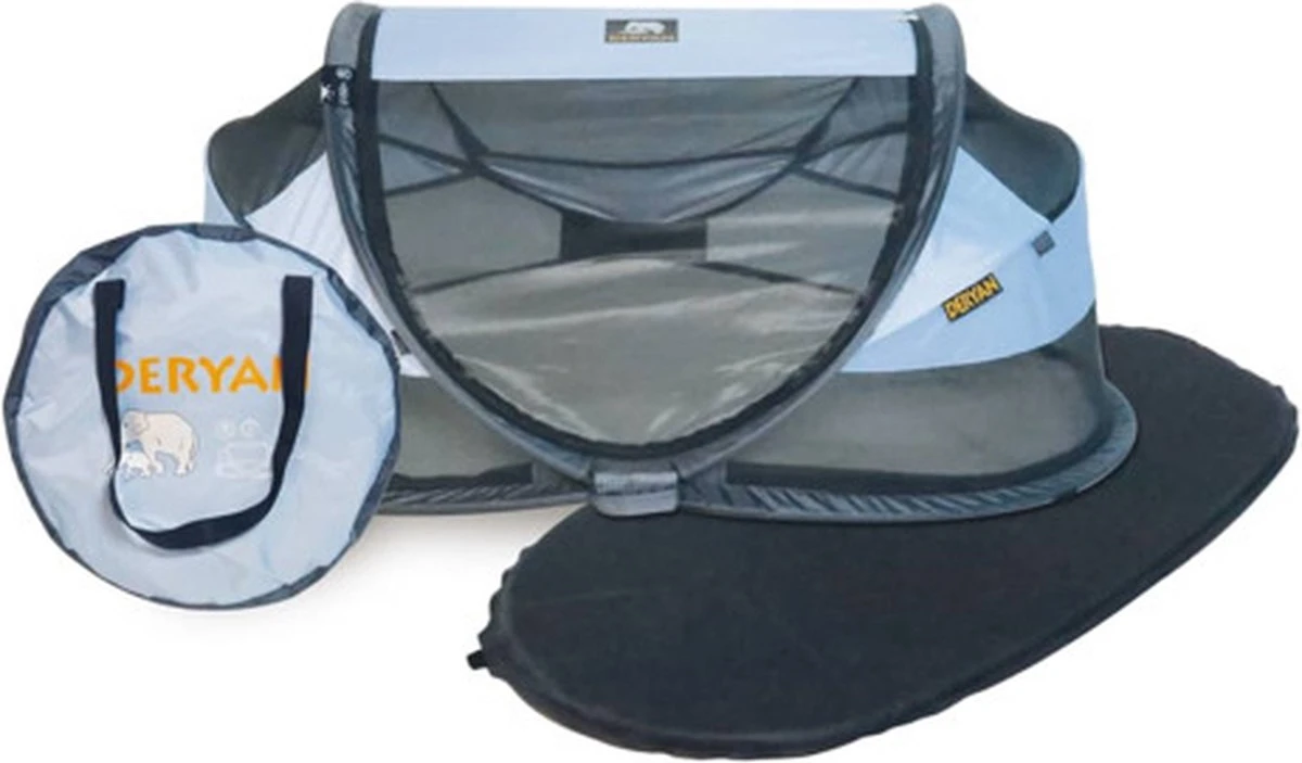 Deryan Baby Luxe Campingbedje – Inclusief Zelfopblaasbare Matras - Blue - Image 10