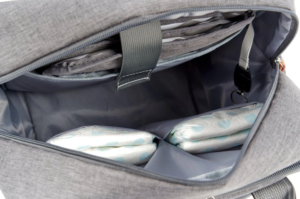 Brisby Slijtvaste Luiertas – Verzorgingstas – Met Buggymontage - Lichtgrijs - Image 5