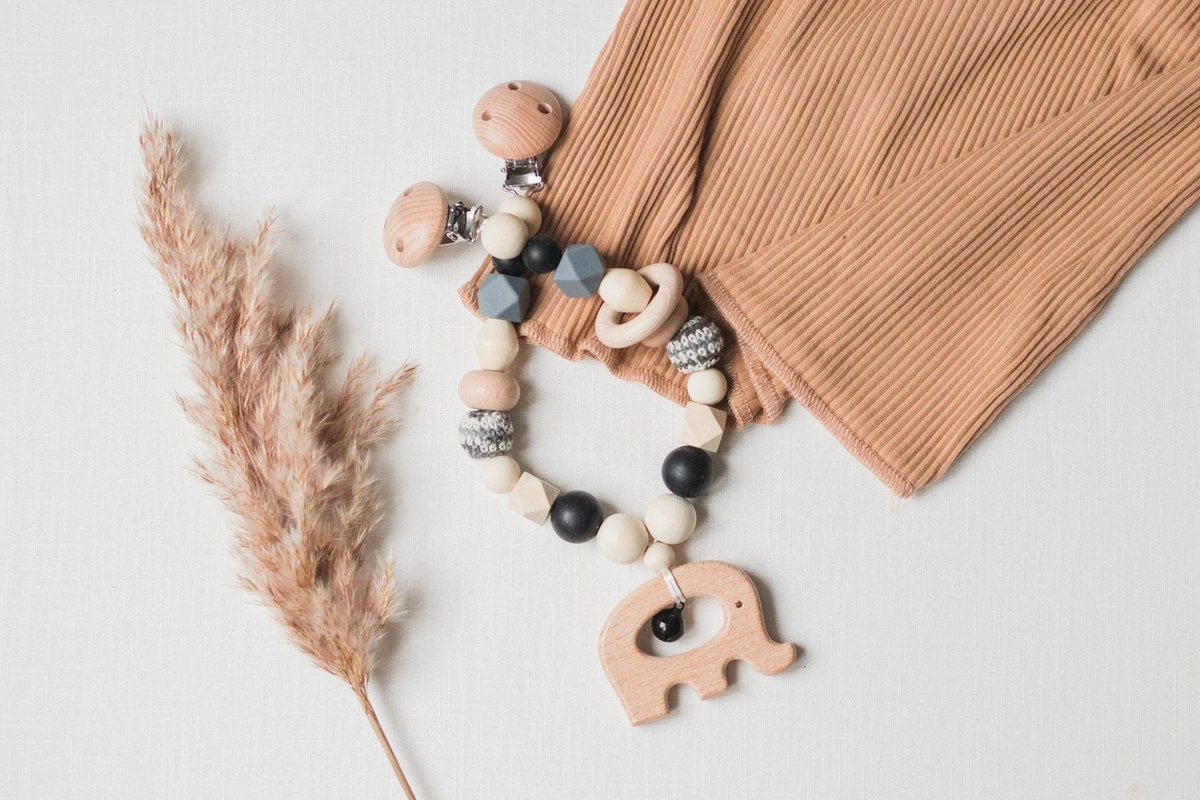 Wagenspanner Olifant - Musthave 2021 - Baby Wagenspanner Hout - Vrolijke Kinderwagenspanner - Eenvoudig Te Bevestigen - Kraamcadeau Voor Jongens En Meisjes - Baby Cadeau - Afbeelding 5