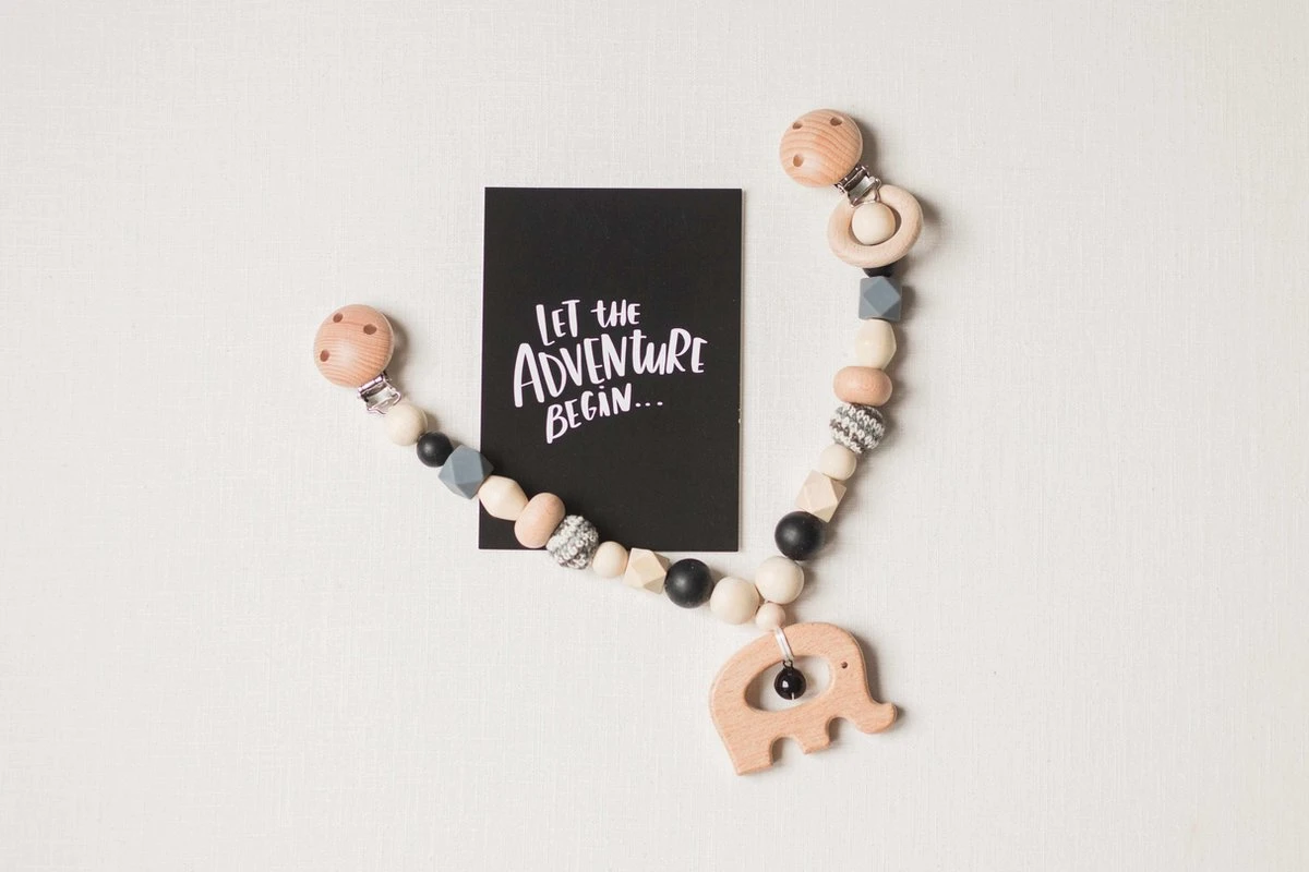 Wagenspanner Olifant - Musthave 2021 - Baby Wagenspanner Hout - Vrolijke Kinderwagenspanner - Eenvoudig Te Bevestigen - Kraamcadeau Voor Jongens En Meisjes - Baby Cadeau - Afbeelding 6