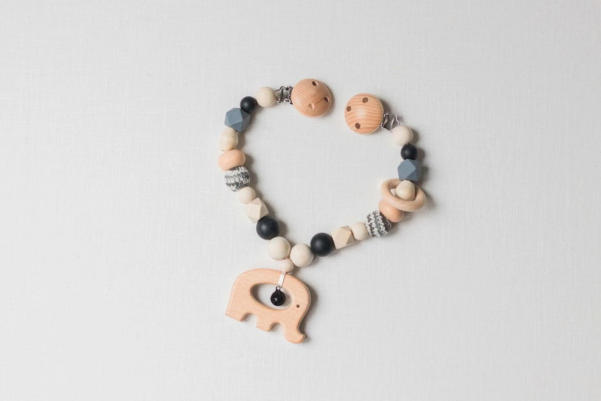 Wagenspanner Olifant - Musthave 2021 - Baby Wagenspanner Hout - Vrolijke Kinderwagenspanner - Eenvoudig Te Bevestigen - Kraamcadeau Voor Jongens En Meisjes - Baby Cadeau - Afbeelding 7