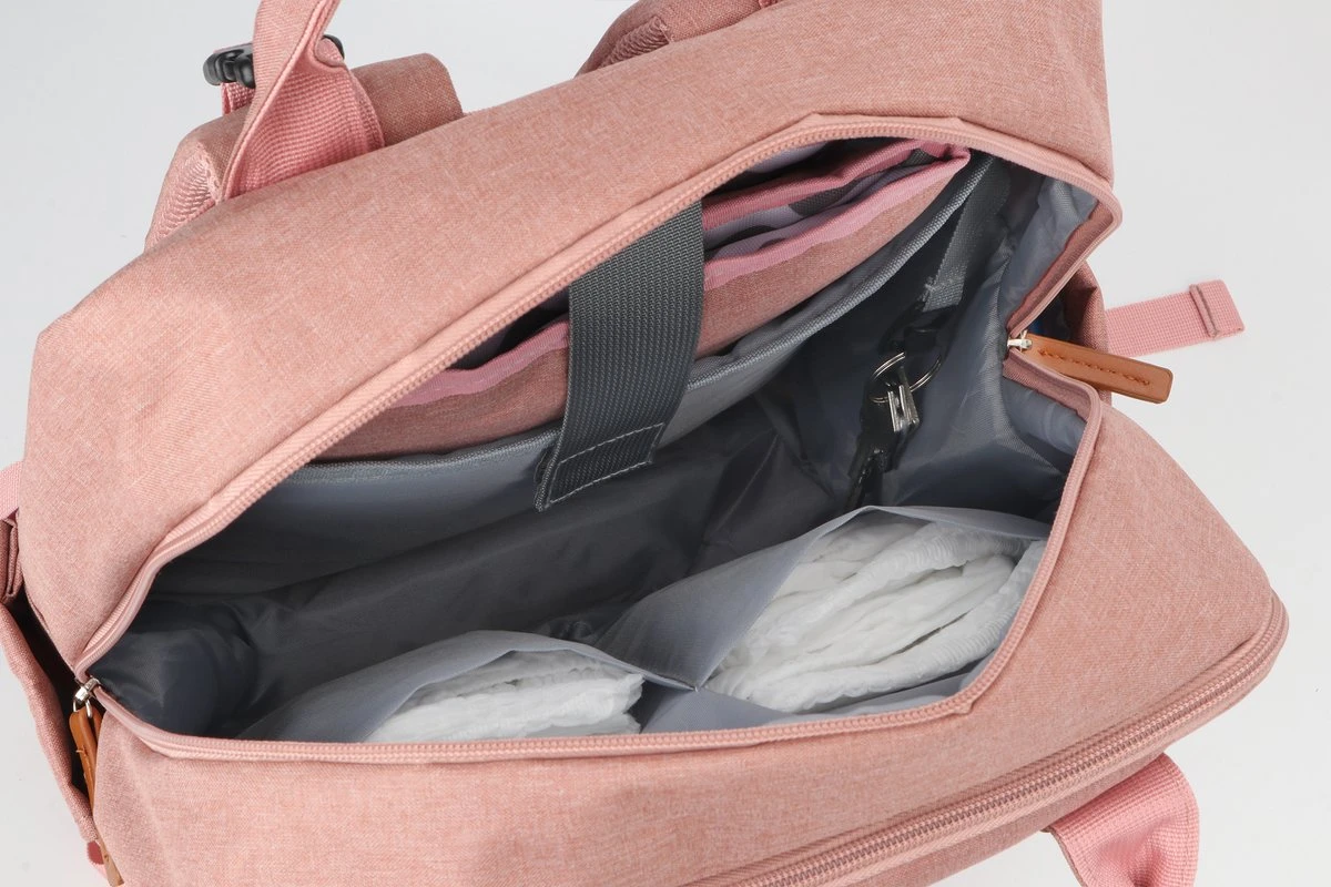 Brisby Slijtvaste Luiertas – Verzorgingstas – Met Buggymontage - Roze - Image 2