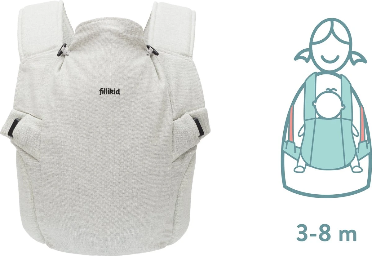 Fillikid Premium Draagzak - 2 In 1 - Ergonomisch - EU Gecertificeerd - Natural Sand - Ontworpen Met Draagconsulent - Image 4
