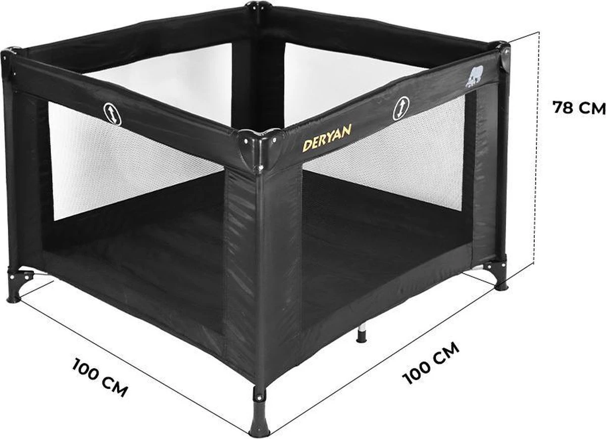 Deryan Kinderbox - Inklapbare Box - 100x100cm - Zwart - Image 5