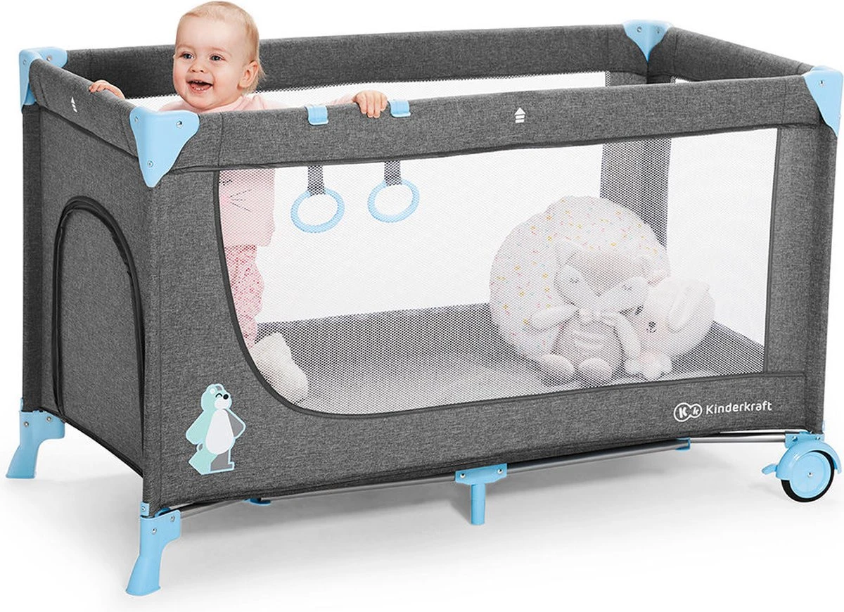 Kinderkraft Joy Luxe - Campingbed Met Schommelfunctie Blauw - Image 16
