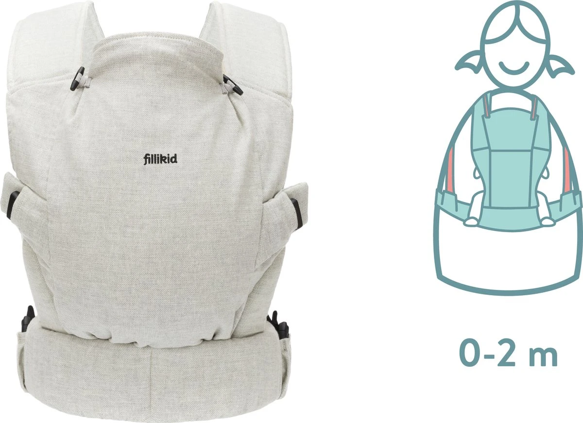 Fillikid Premium Draagzak - 2 In 1 - Ergonomisch - EU Gecertificeerd - Natural Sand - Ontworpen Met Draagconsulent - Image 14