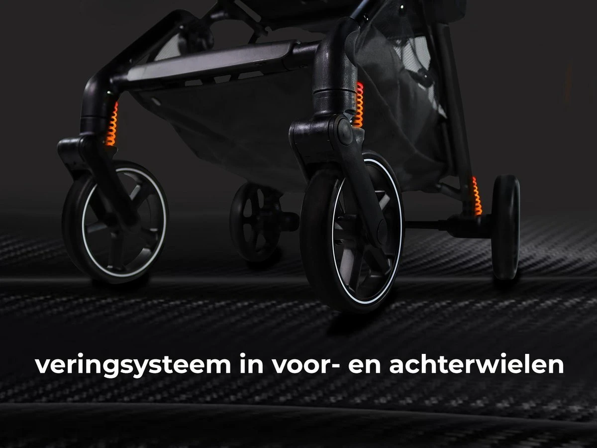 Deryan Luxe XP Buggy XL - Compact Lichtgewicht - Zwart - Aluminium Frame - Image 10