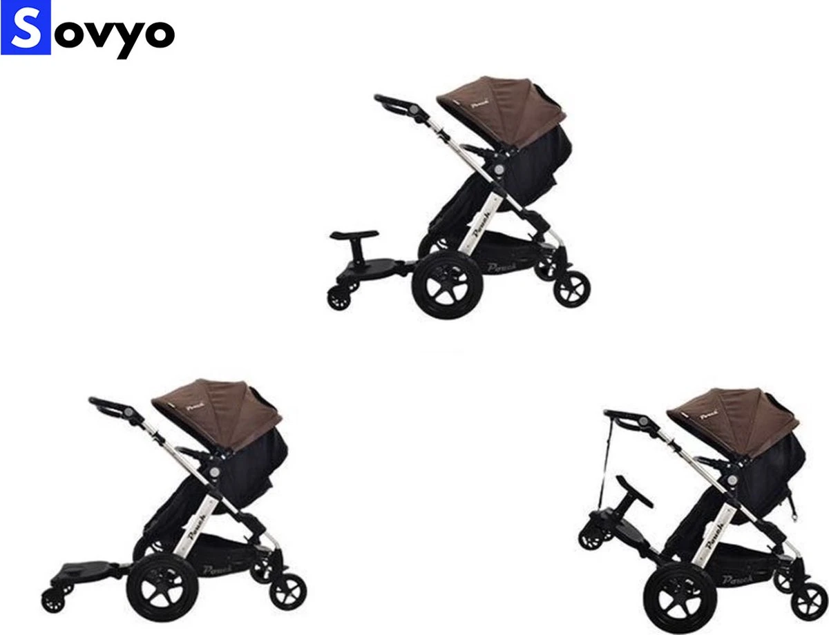 Merkloos Meerijdplankje Universeel Buggy/Kinderwagen - Kinderwagen Accessoire Met Afneembaar Zitje Van Hoogwaardige Kwaliteit - Verstelbaar Meerijdplankje - Image 2