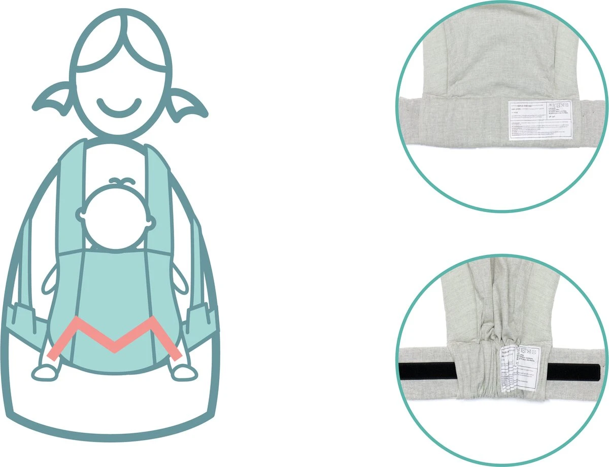 Fillikid Premium Draagzak - 2 In 1 - Ergonomisch - EU Gecertificeerd - Natural Sand - Ontworpen Met Draagconsulent - Image 5