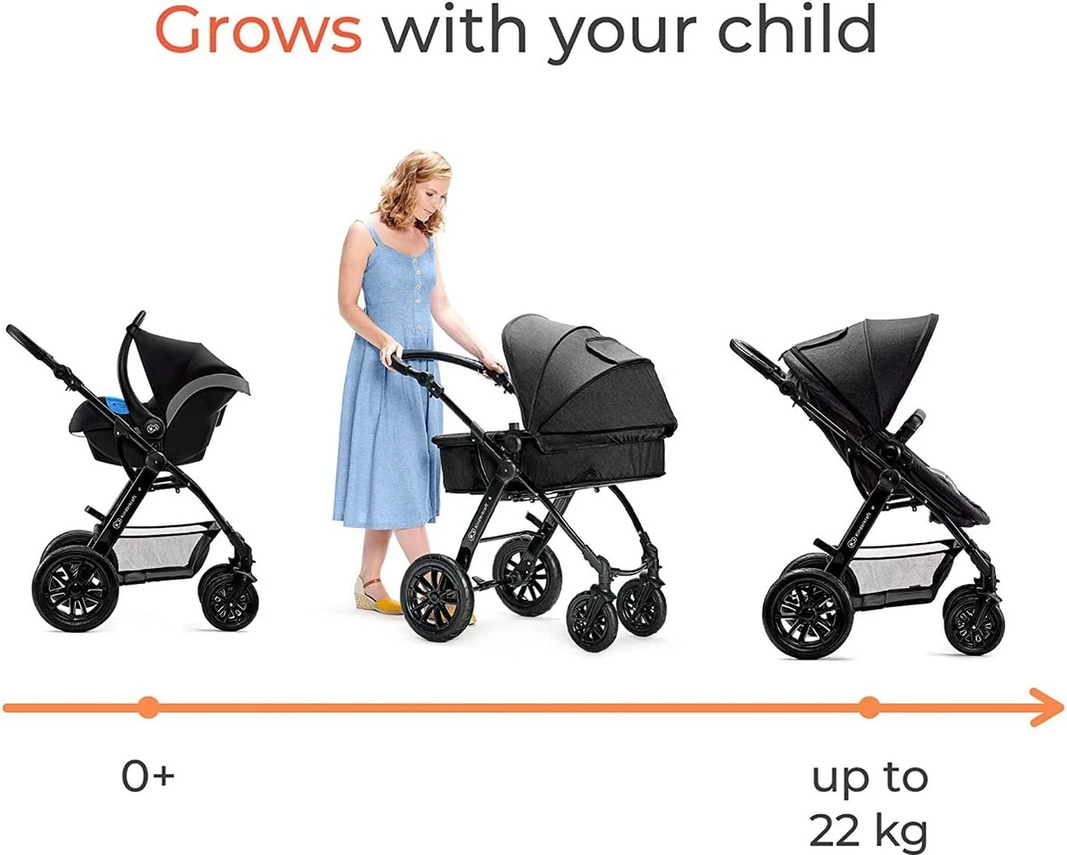 Kinderkraft Moov 3 In 1 Kinderwagen - Inclusief Autostoel - Black - Image 9