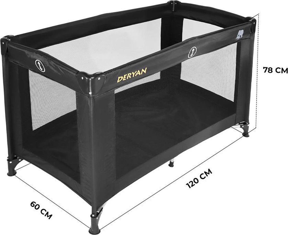 Deryan Believer Campingbedje - 120x60cm - Zwart - Image 6