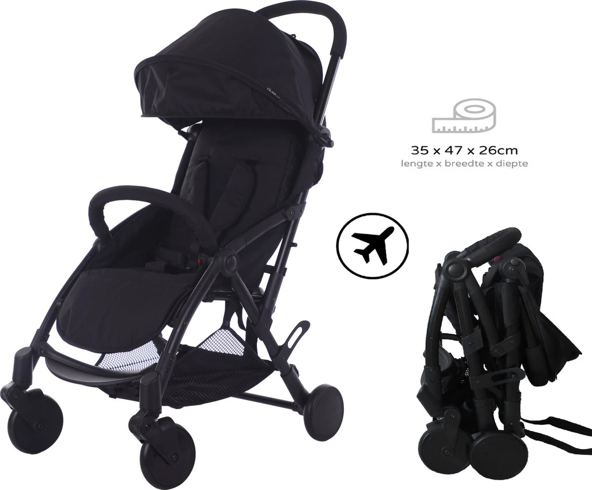 Cabino Buggy Compact / Plooibuggy Lichtgewicht & Compact Voor Het Vliegtuig Zwart