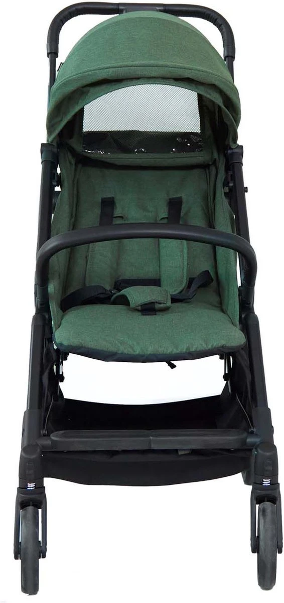 Prénatal Compact Buggy – Kinderwagen Met Boodschappenmand En Zonneklep - Traploos Verstelbare Wandelwagen – Inklapbaar Met 1 Hand - Plooibuggy Groen - Image 3