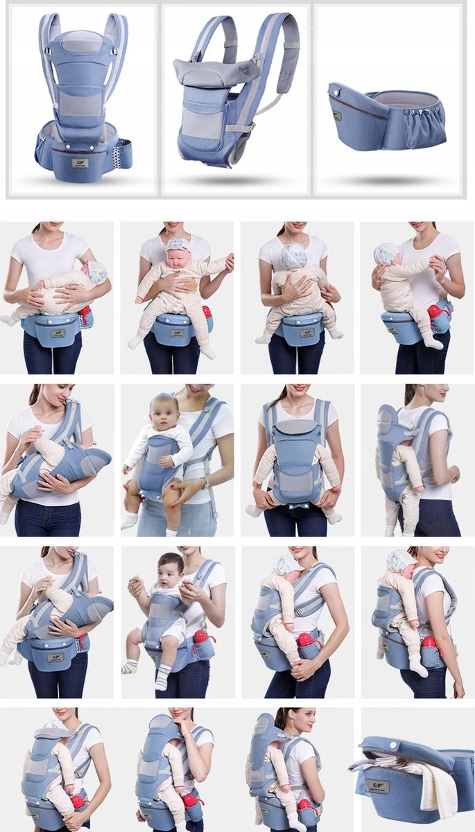 Merkloos Ergonomische Babydraagzak - 15 In 1 - Donkerblauw - 0 Tot 48 Maanden - Babydrager -Buikdrager En Rugdrager - Baby Draagzak - Ergonomisch - Heupdrager - Image 6