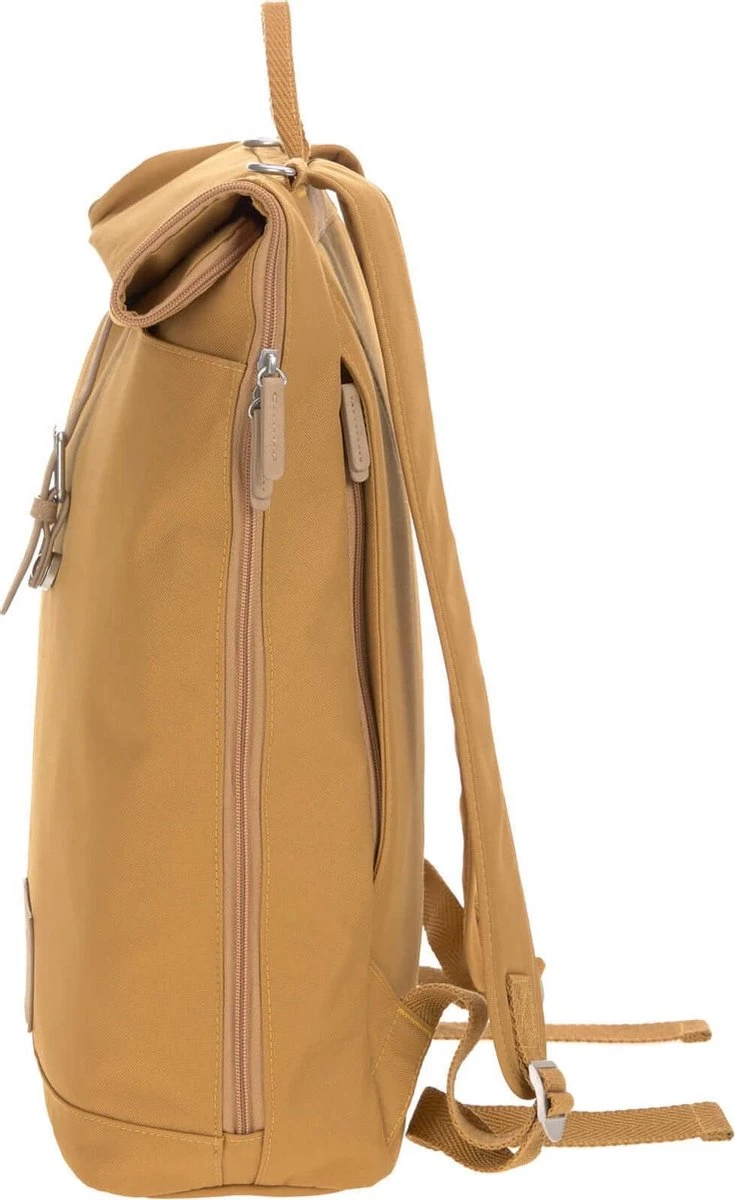 LÄSSIG Luiertas Rolltop Backpack Rugzak Incl Verschoningsmatje - Curry - Image 2