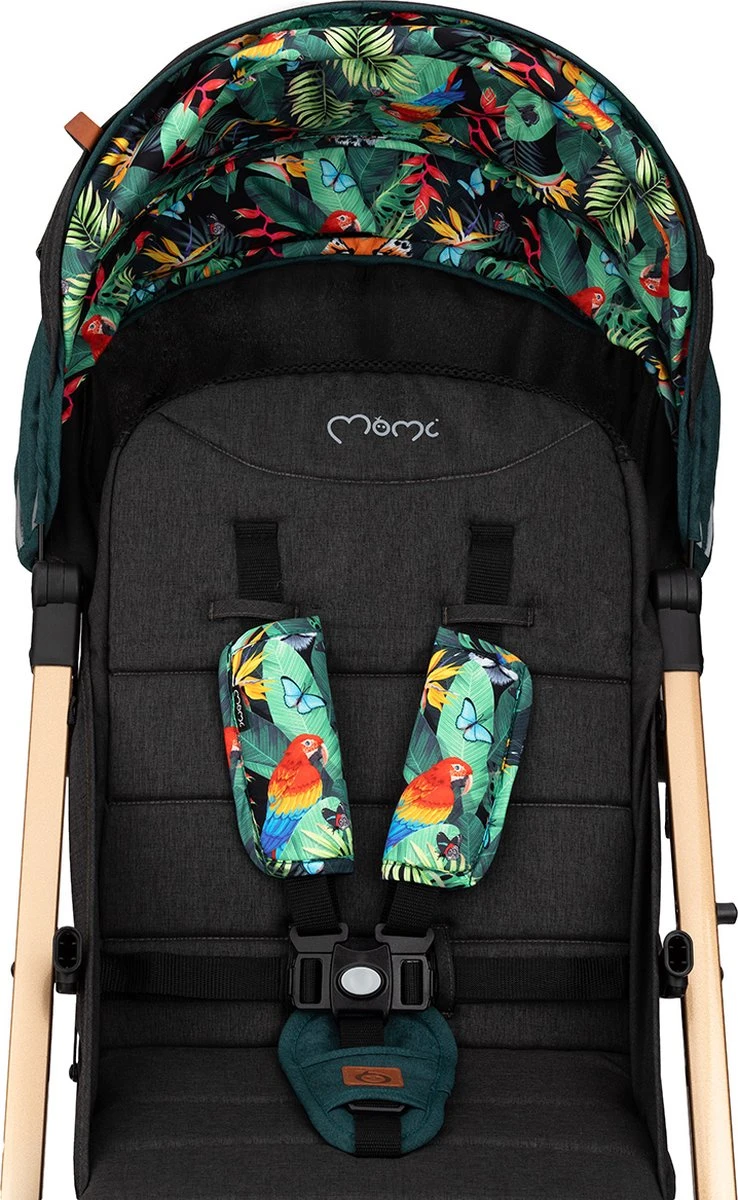 MoMi Wandelwagen - Compacte Lichtgewicht Buggy - Estelle - Green-Gold (geschikt Van 6mnd - 15kg) - Image 6