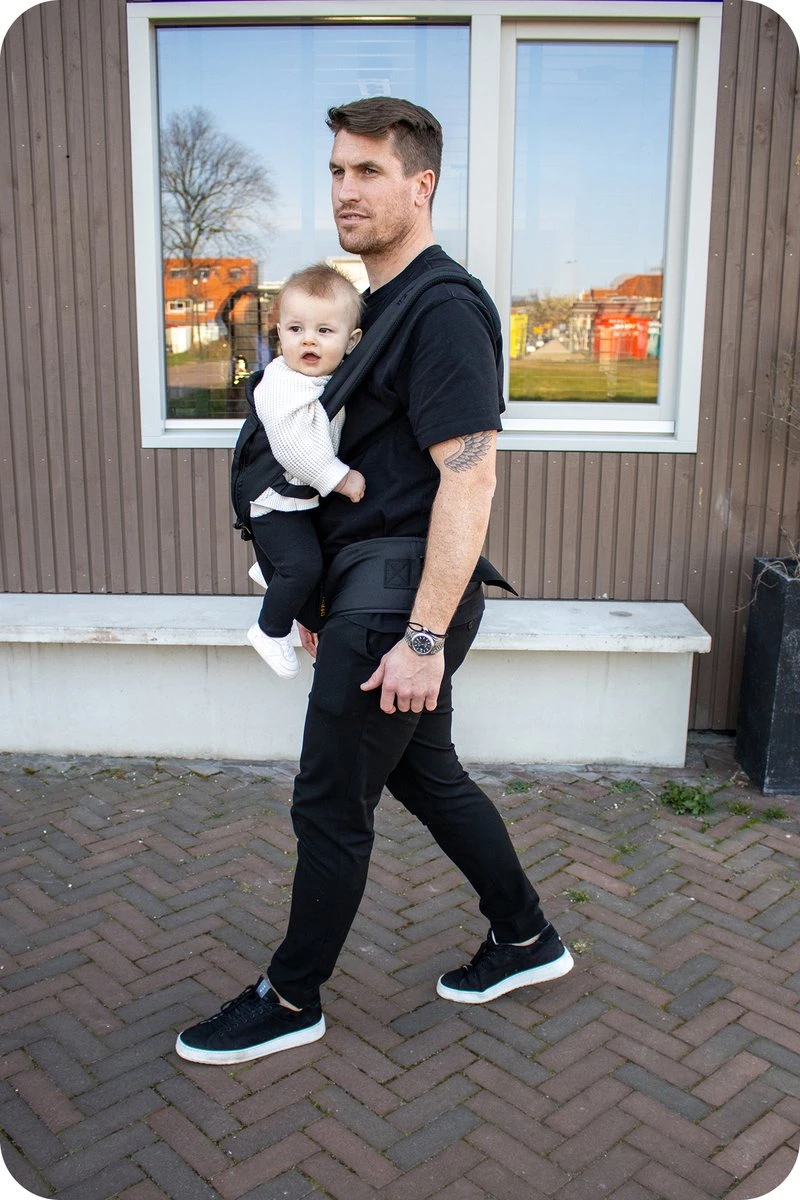 Deryan Pack Luxe Ergonomische Draagzak - Babydrager + Opbergvakjes - Zwart - Image 15