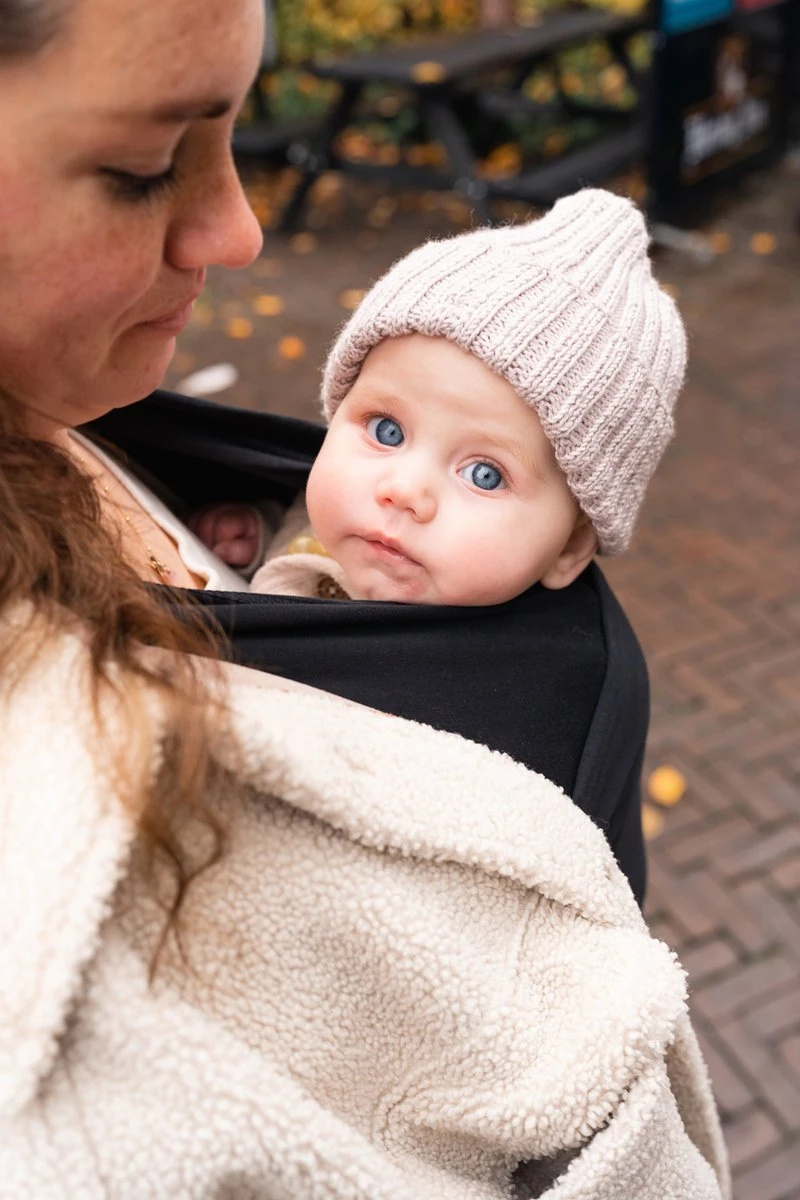 ByKay - Draagdoek - Rekbaar - Black - Maat M - Organic Katoen - Stretchy Wrap Deluxe - 3 Jaar - Buik - Heup - Image 7