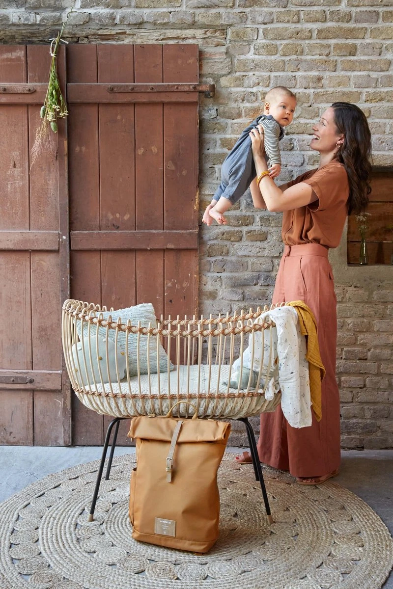 LÄSSIG Luiertas Rolltop Backpack Rugzak Incl Verschoningsmatje - Curry - Image 6