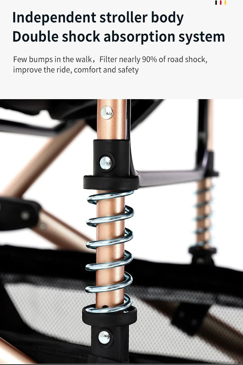 Luxe Kinderwagen 3 In 1 - Wandelwagen - Kinderwagen 3-in-1 Incl Autostoel - Kinderwagen Maxi Cosi – Buggy 3 In 1 - Newborn - Grijs - Image 7