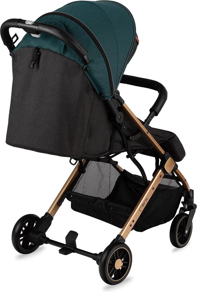 MoMi Wandelwagen - Compacte Lichtgewicht Buggy - Estelle - Green-Gold (geschikt Van 6mnd - 15kg) - Image 18