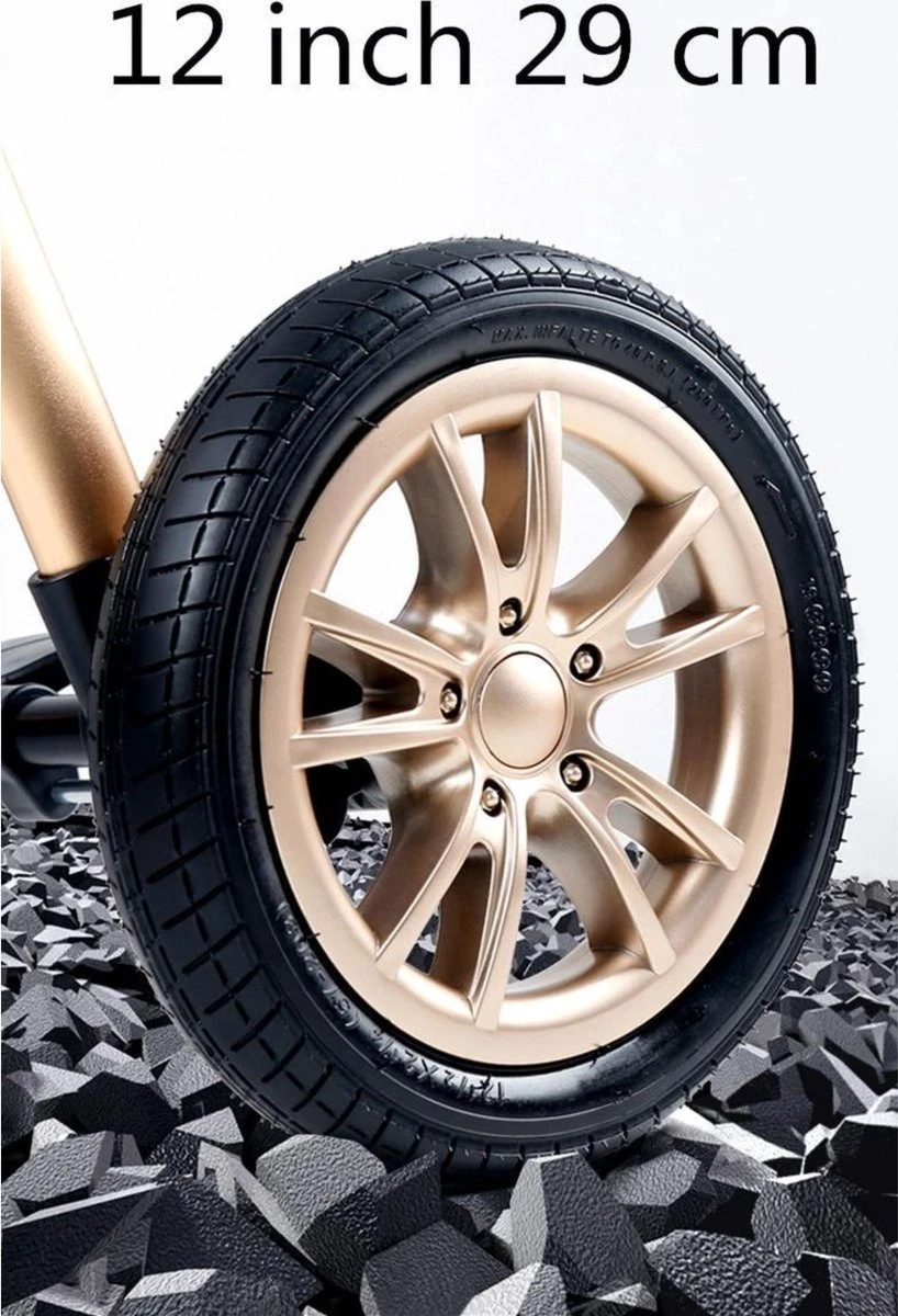 Merkloos Kinderwagen 3-in-1 – Luxe Kinderwagen - Buggy – Wandelwagen - Multifunctioneel – Opklapbaar – Incl Autostoel – Donkerbruin - Image 5