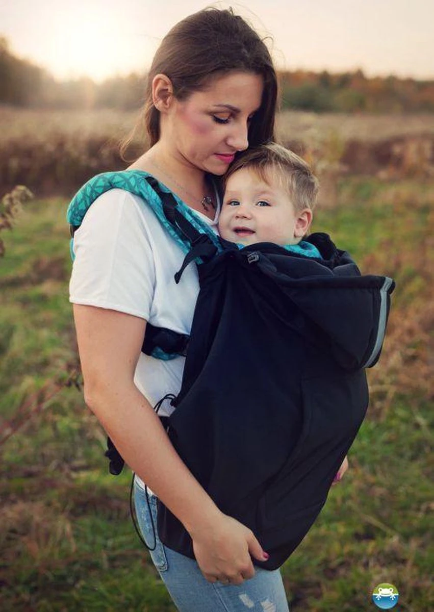 Little Frog Softshell Draag Cover Zwart - Accessoire Draagzak Of Draagdoek - Image 2