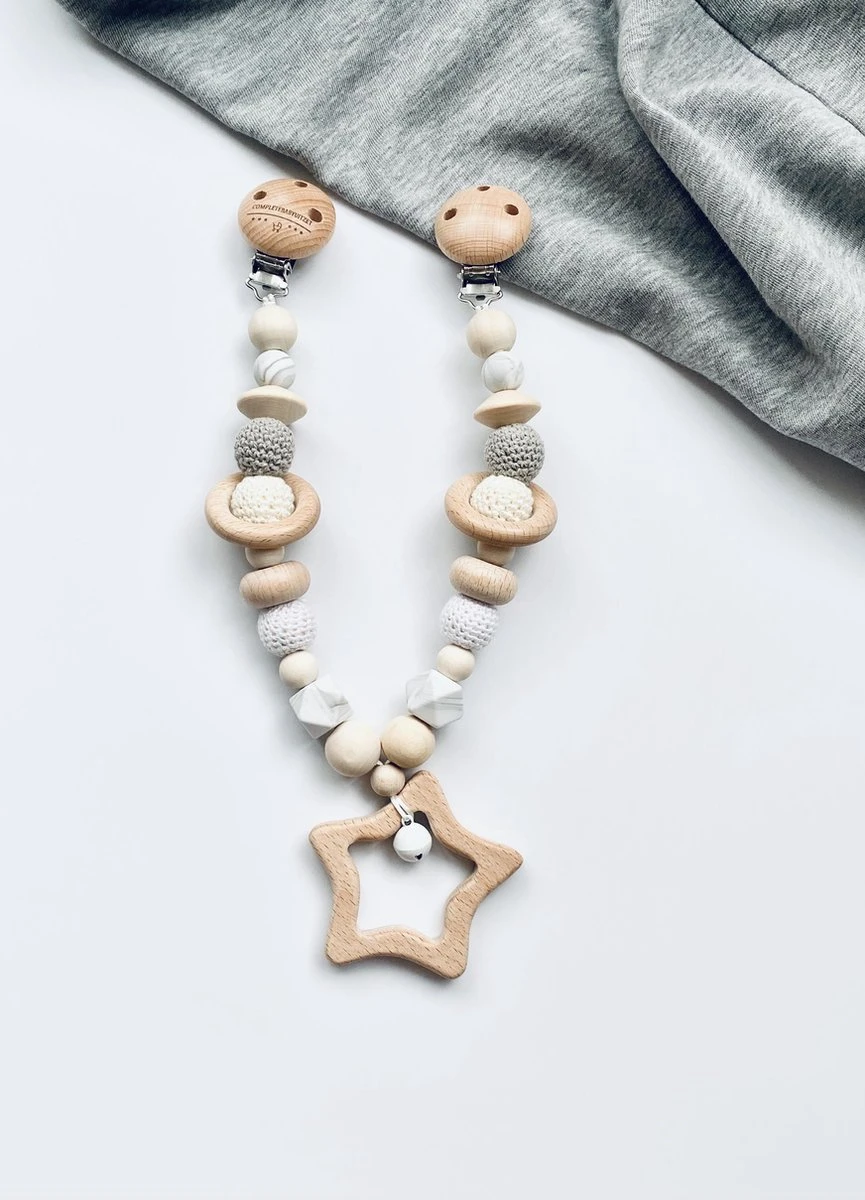 Wagenspanner Ster - Baby Wagenspanner Hout - Vrolijke Kinderwagenspanner - Eenvoudig Te Bevestigen - Kraamcadeau Voor Jongens En Meisjes - Completebabyuitzet - Baby Cadeau - Afbeelding 4