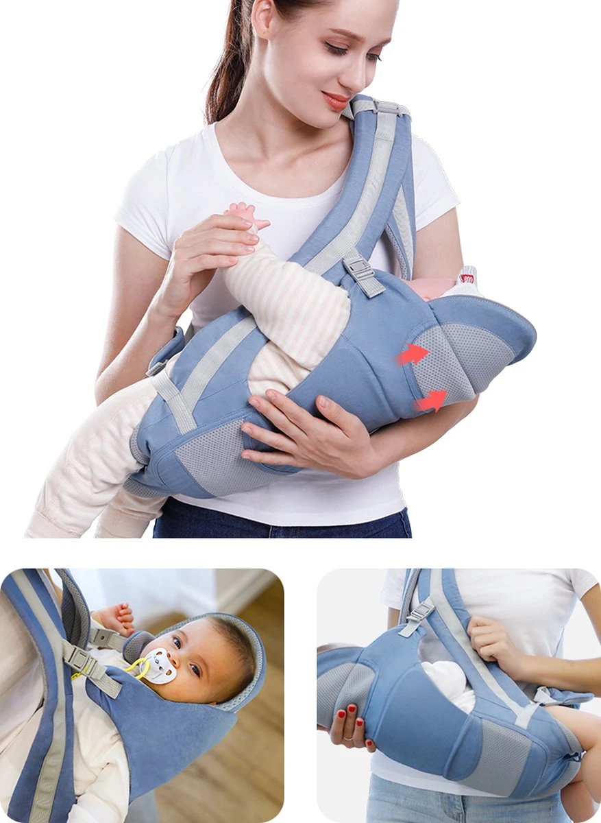 Merkloos Ergonomische Babydraagzak - 15 In 1 - Donkerblauw - 0 Tot 48 Maanden - Babydrager -Buikdrager En Rugdrager - Baby Draagzak - Ergonomisch - Heupdrager - Image 2