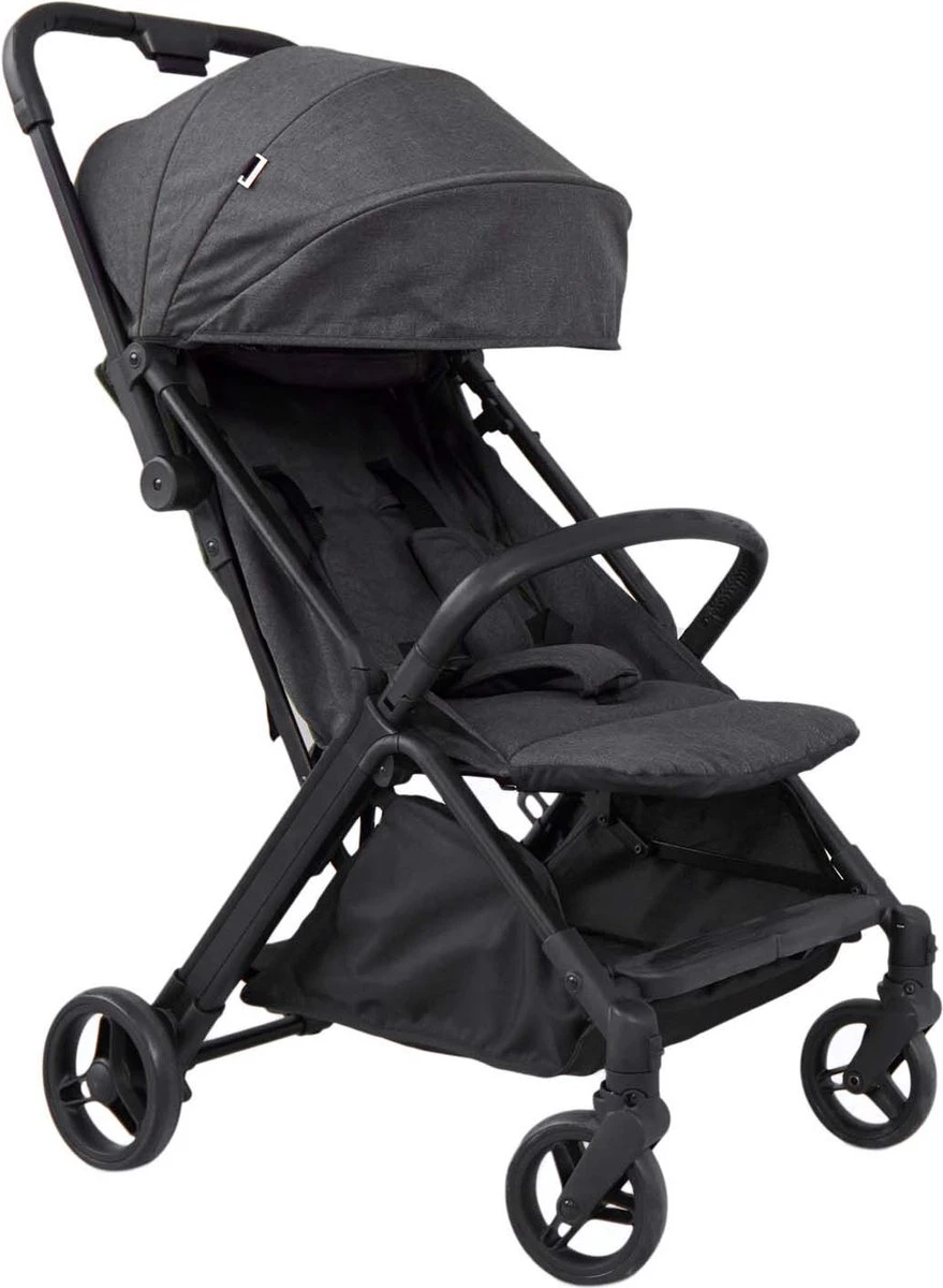 Prénatal Compact Buggy – Kinderwagen Met Boodschappenmand En Zonneklep - Traploos Verstelbare Wandelwagen – Inklapbaar Met 1 Hand - Plooibuggy Zwart