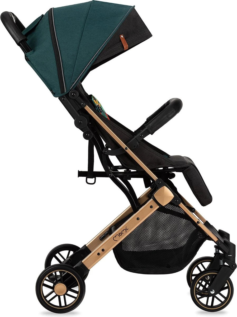 MoMi Wandelwagen - Compacte Lichtgewicht Buggy - Estelle - Green-Gold (geschikt Van 6mnd - 15kg) - Image 4