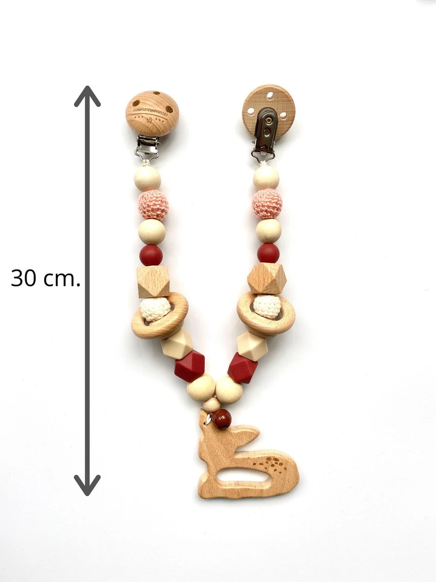 Wagenspanner Bambi Hert - Baby Wagenspanner Hout - Vrolijke Kinderwagenspanner - Eenvoudig Te Bevestigen - Kraamcadeau Voor Jongens En Meisjes - Completebabyuitzet - Musthave 2021 - Afbeelding 4