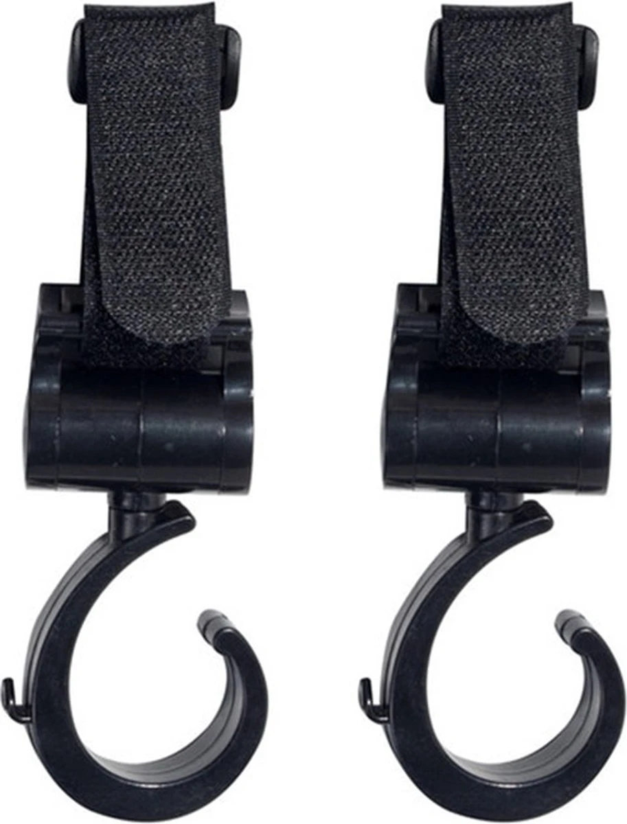 Kinderwagen Tassenhaak 2 Stuks - Boodschappenhaken - Tassenhanger - Babywagen Tassenhaak - Strollerhook - Buggy Haak - Bags Holder - Tassenclips - Rugzak Hanger - Verplaatsbare Hanger - Rolstoelhaak - Auto Hoofdsteun Haak