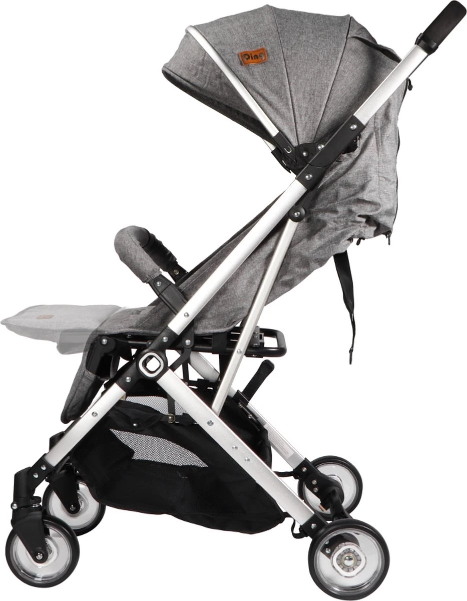 Ding Vivo Wandelwagen - Grijs/Zilver - Inklapbare Buggy - Inclusief Boodschappenmandje En Zonnekap - Afbeelding 5