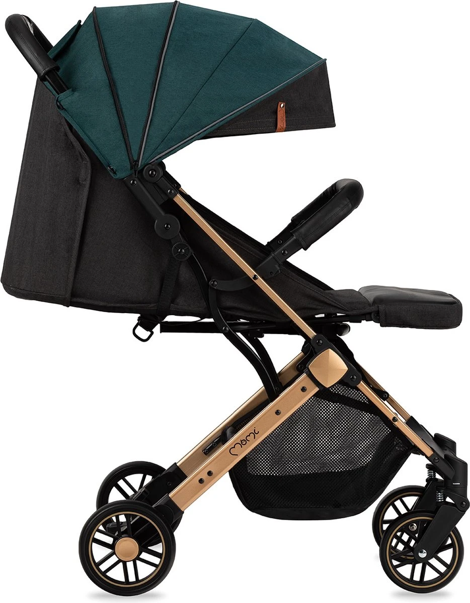 MoMi Wandelwagen - Compacte Lichtgewicht Buggy - Estelle - Green-Gold (geschikt Van 6mnd - 15kg) - Image 17