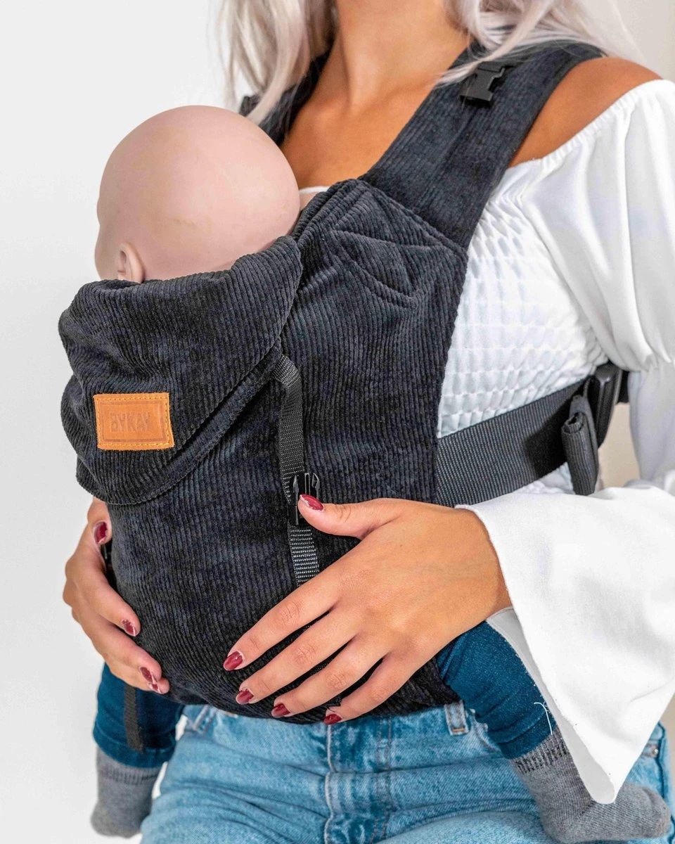 ByKay - Draagzak - Click Carrier Classic - Ribbed Velvet Smoky Black - Image 4