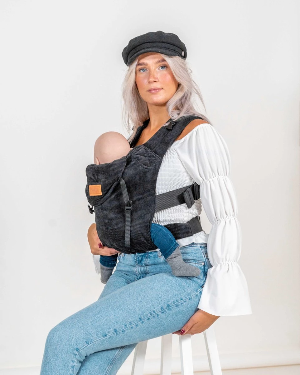 ByKay - Draagzak - Click Carrier Classic - Ribbed Velvet Smoky Black - Image 2