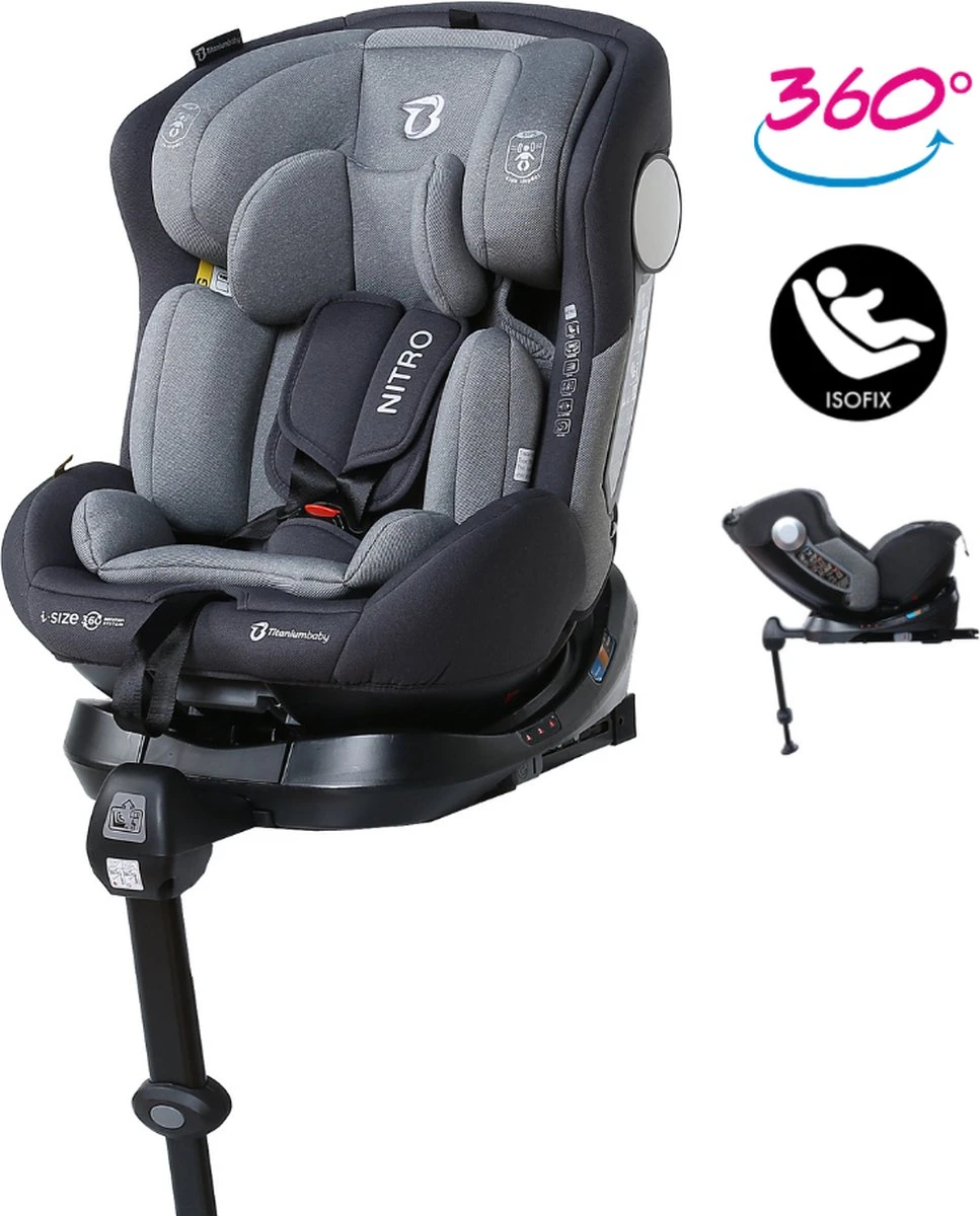 Autostoel Titanium Baby Nitro I-Size 360° 0-1-2-3 Isofix Rotation Grey