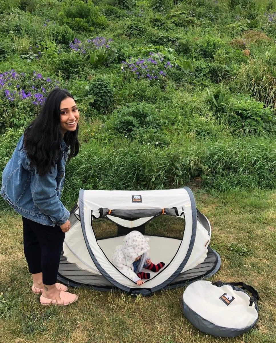 Deryan Peuter Luxe Campingbedje – Inclusief Zelfopblaasbare Matras - Cream - Image 9