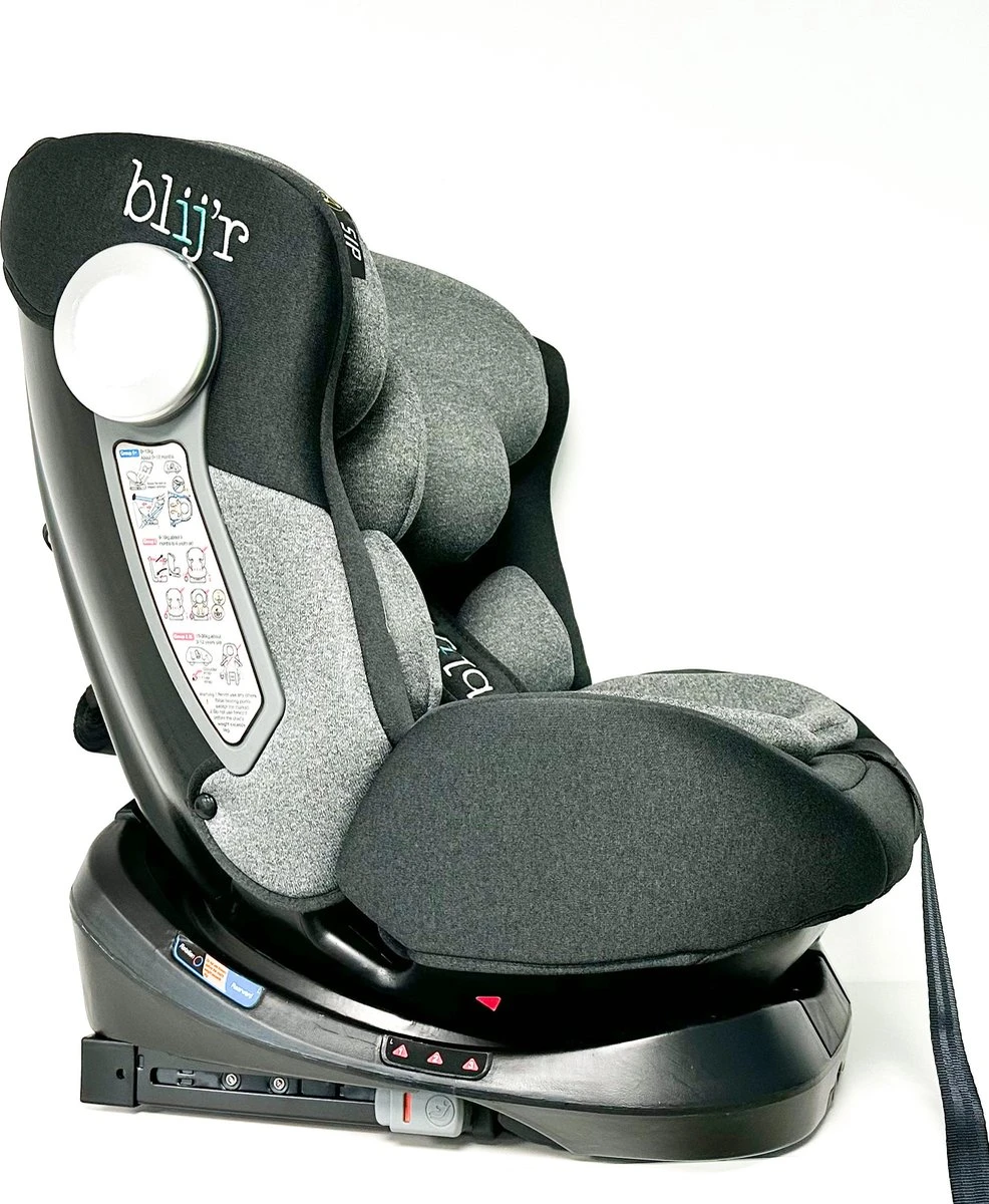 Blij'r Maja - Autostoel Met IsoFix - Groep 0-1-2-3 Autostoel Voor Kinderen Van 0 Tot 12 Jaar - Donker- Lichtgrijs - Image 2