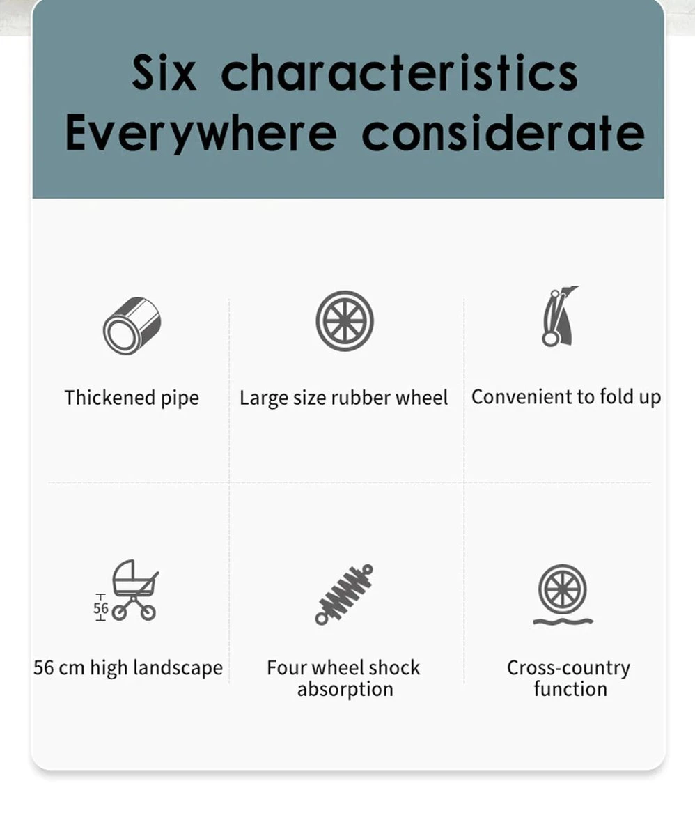 Luxe Kinderwagen 3 In 1 - Wandelwagen - Kinderwagen 3-in-1 Incl Autostoel - Kinderwagen Maxi Cosi – Buggy 3 In 1 - Newborn - Grijs - Image 10